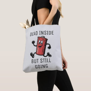 Funny Running Battery Tote Bag
