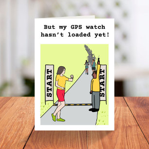 Funny running birthday card for runner