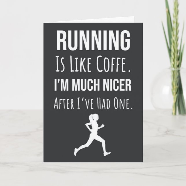 Funny Running Cards Exercise Fitness Gym Coffe (Front)