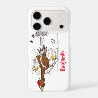 Funny running cool chicken cartoon illustration