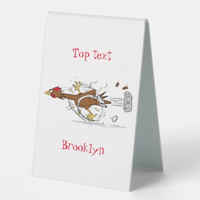 Funny running cool chicken cartoon illustration (Front)
