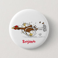 Funny running cool chicken cartoon illustration