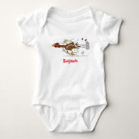 Funny running cool chicken cartoon illustration