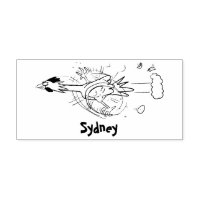 Funny running cool chicken cartoon illustration