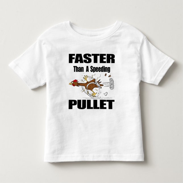 Funny running cool chicken cartoon illustration toddler T-Shirt (Front)