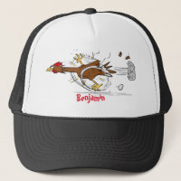 Funny running cool chicken cartoon illustration