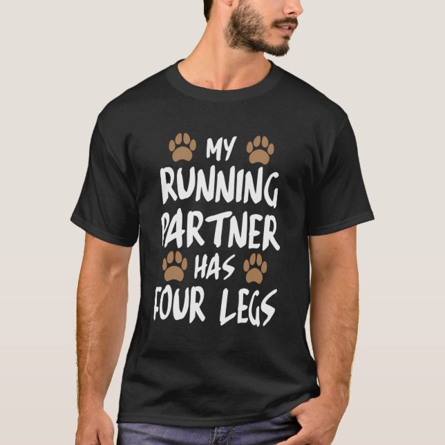 Funny Running Dog Four Legs Marathon Runners Gift  T-Shirt (Front)