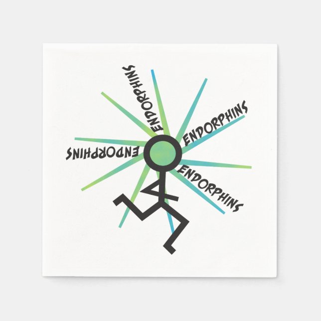 Funny Running Endorphins - Runner Humour Napkin (Front)