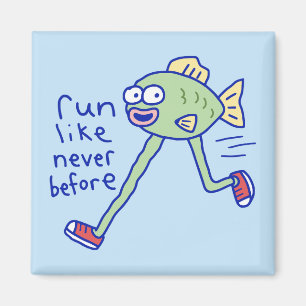 Funny Running Fish With Legs Magnet