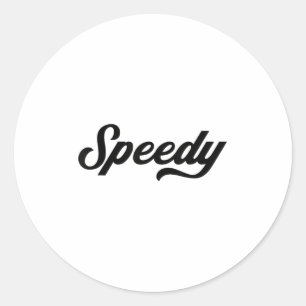 Funny Running Gifts Speedy , Uni-adults, Blue, Sma Classic Round Sticker