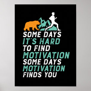 Funny Running Motivation To Run Chased By Bear Poster