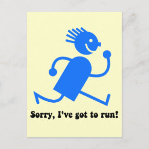 Funny running postcard