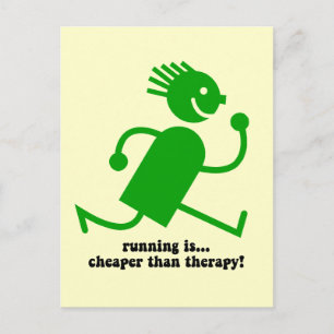 Funny running postcard