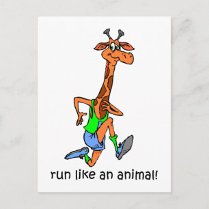 Funny running postcard