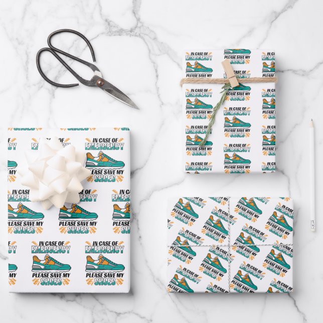 Funny Running Quote - Save My Shoes Wrapping Paper Sheet (Front)