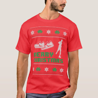 Funny Running Runner Merry Christmas T-Shirt