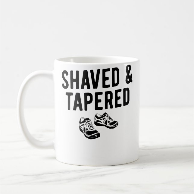 Funny Running Shaved Tapered Distance Runner Coffee Mug (Left)