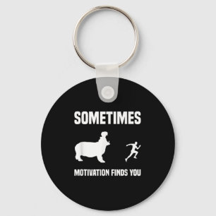 Funny Running Shirt Sport Runner Hippo Motivation Key Ring