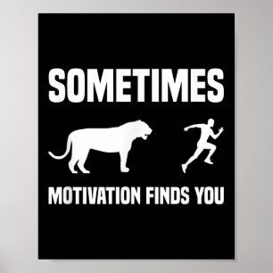 Funny Running Shirt Sport Runner Tiger Motivation Poster