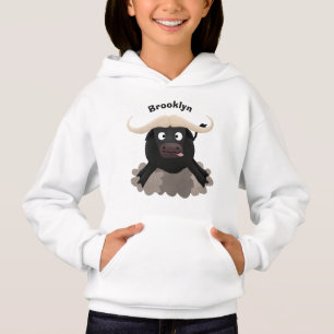 Funny running water buffalo cartoon