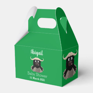 Funny running water buffalo cartoon favour box