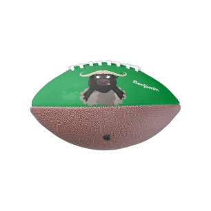 Funny running water buffalo cartoon football