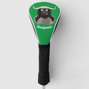 Funny running water buffalo cartoon golf head cover