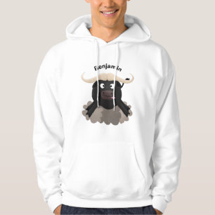 Funny running water buffalo cartoon hoodie