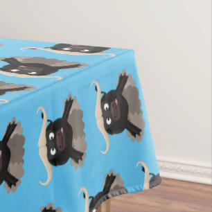 Funny running water buffalo cartoon tablecloth