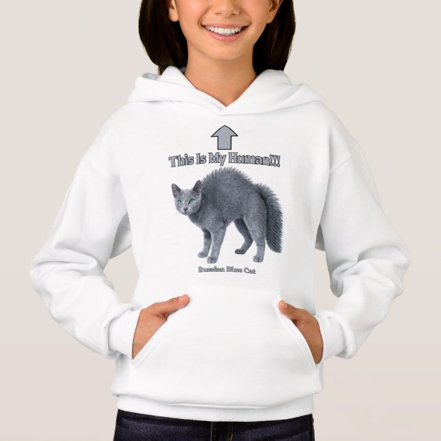 Funny Russian Blue Cat – This Is My Human (Front)