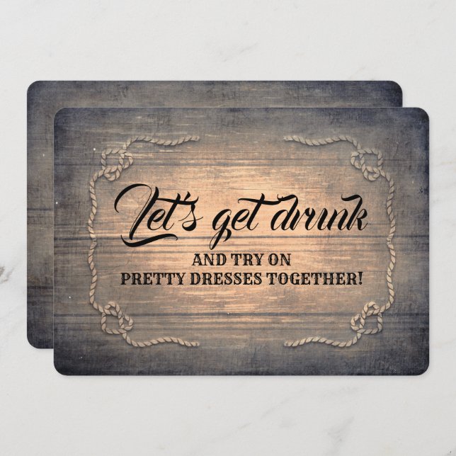 Funny Rustic Bridesmaid / Maid of Honour Proposal Invitation (Front/Back)