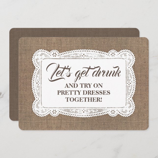 Funny Rustic Bridesmaid / Maid of Honour Proposal Invitation (Front/Back)