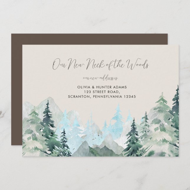 Funny Rustic Neck of the Woods Moving Announcement (Front/Back)