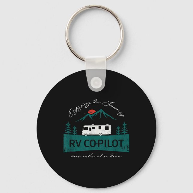 Funny Rv Co-pilot Motorhome Camping  Key Ring (Front)