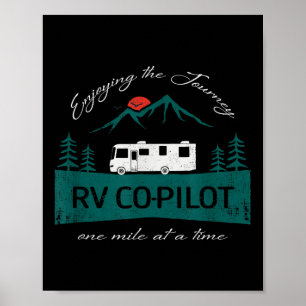 Funny Rv Co-pilot Motorhome Camping Poster