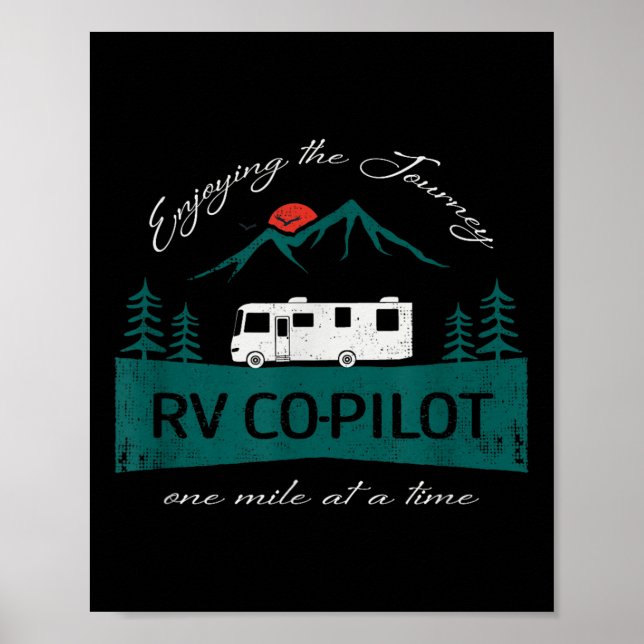 Funny Rv Co-pilot Motorhome Camping  Poster (Front)
