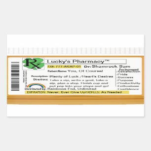 Funny RX Lucky's Pharmacy Rectangular Sticker