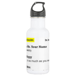 Funny rx prescription 532 ml water bottle