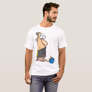 Funny Sad Bowler Character with Bowling Ball T-Shirt