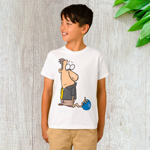 Funny Sad Bowler Character with Bowling Ball T-Shirt