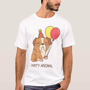 Funny Sad Bulldog Party Animal T-Shirt