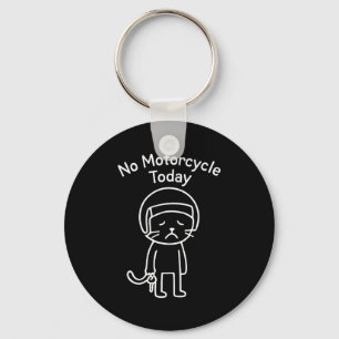 Funny sad cat meme motorcycle ride riding lover key ring