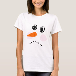 Funny Sad /Snowman Face  T-Shirt
