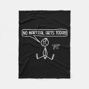 Funny Sad Stickman Karate Taekwondo Jiu-Jitsu Fleece Blanket