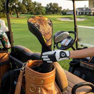 Funny Safari Animal - Giraffe Face with Sunset Sky Golf Head Cover