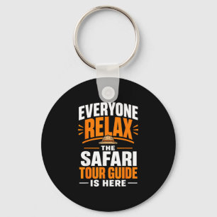 Funny safari tour guide national park wildlife  key ring