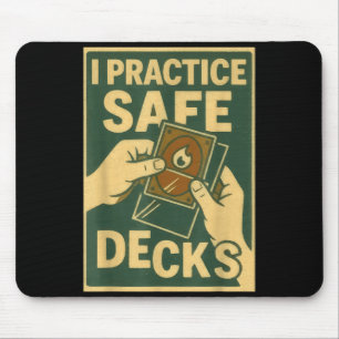 Funny Safe Decks Trading Card Game Pun Humor Mouse Pad