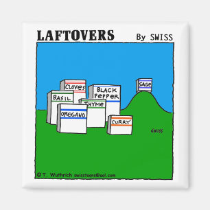 Funny Sage Spice Spices Laftovers Foodie Cartoon Magnet