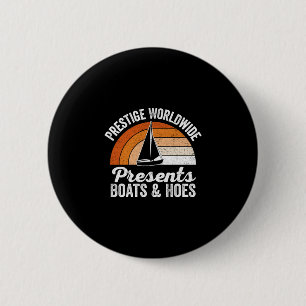 Funny sailboat boating retro vintage sunset 6 cm round badge
