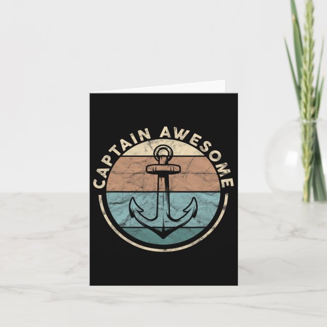 Funny Sailing Boating Sailor Boat Captain Awesome  Card (Front)